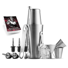 14-Piece Cocktail Shaker Set - Bar Tools - Stainless Steel Cocktail Shaker Set Bartender Kit, With All Bar Accessories
